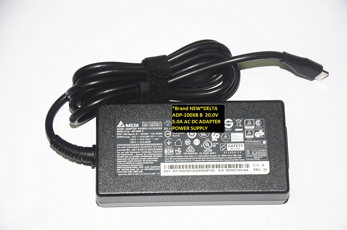 *Brand NEW* AC100-240V 50/60Hz ADP-100XB B DELTA 20.0V 5.0A AC DC ADAPTER POWER SUPPLY - Click Image to Close